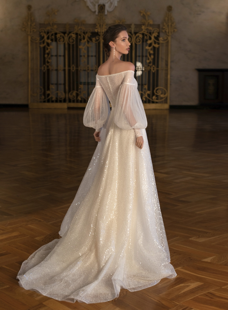 Свадебное платье Camelia а-силуэт (принцесса) айвори, закрытое, длинное, в пол, подходит беременным, фото, коллекция 2022
