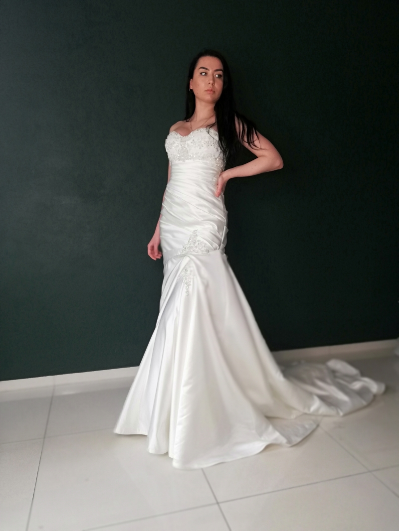 Свадебное платье Sabrina годе (русалка) айвори, из атласа, длинное, в пол, фото, коллекция 2021
