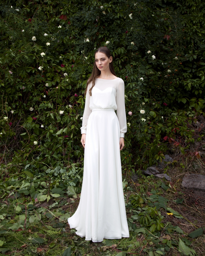 Свадебное платье Вивиан а-силуэт (принцесса) белое, длинное, фото, коллекция 2016