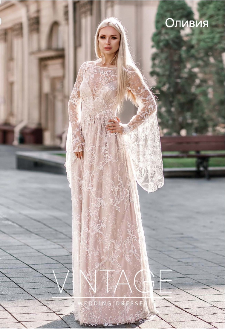 Свадебное платье Оливия а-силуэт (принцесса) айвори, фото, коллекция 2019