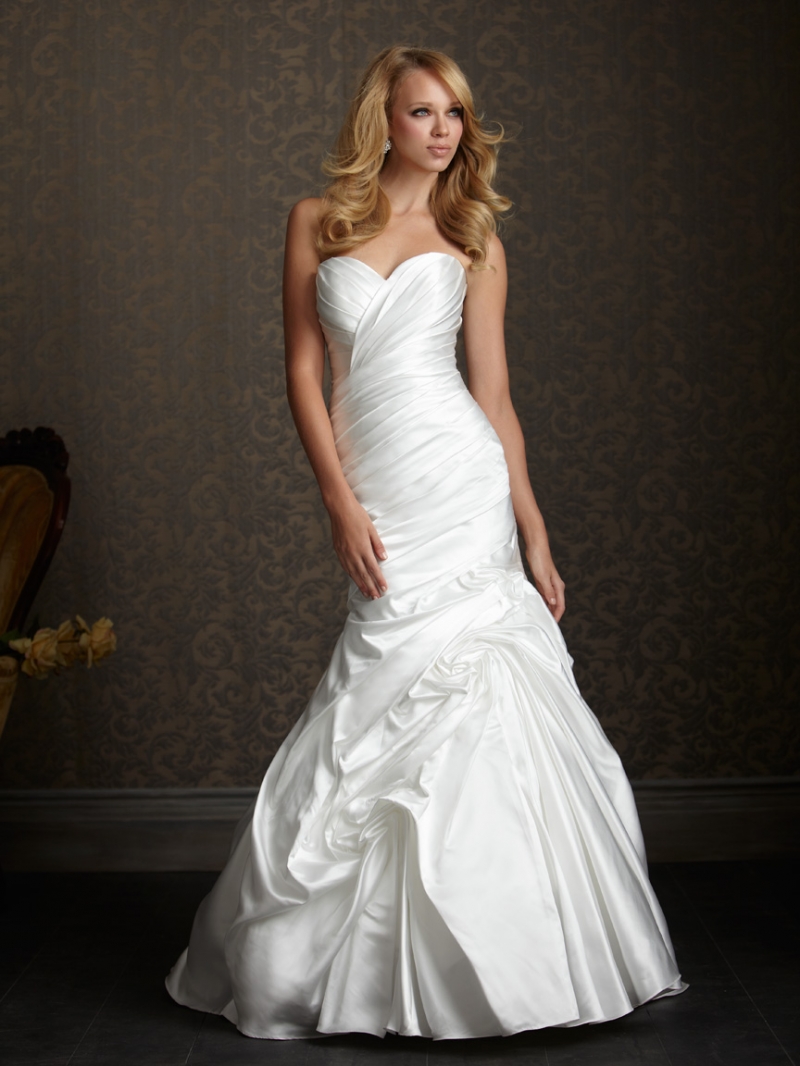 Свадебное платье модель 2518 годе (русалка) белое, из атласа, длинное, фото, коллекция 2022