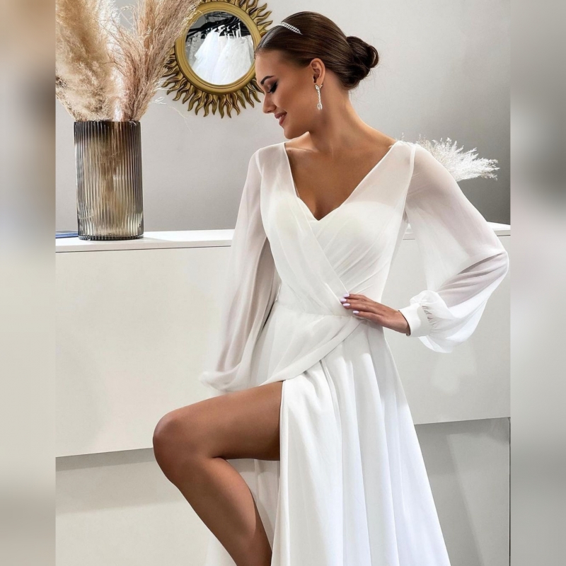 Свадебное платье Suzan прямое шампань, длинное, в пол, подходит беременным, большого размера, фото, коллекция 2022