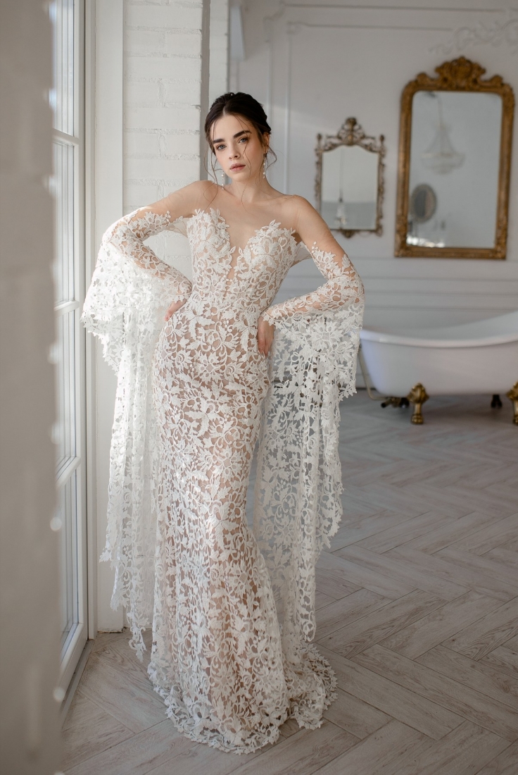 Свадебное платье Хлое бохо айвори, длинное, фото, коллекция 2023
