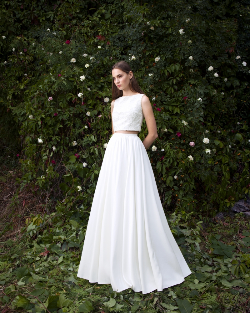 Свадебное платье Джен а-силуэт (принцесса) белое, длинное, фото, коллекция 2016