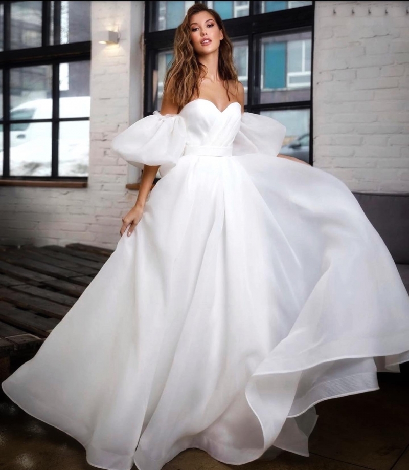 Свадебное платье Берта бальное (пышное) айвори, длинное, в пол, пышное, подходит беременным, фото, коллекция 2023