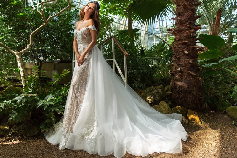 Свадебное платье Claudia годе (русалка) белое, длинное, фото, коллекция 2018