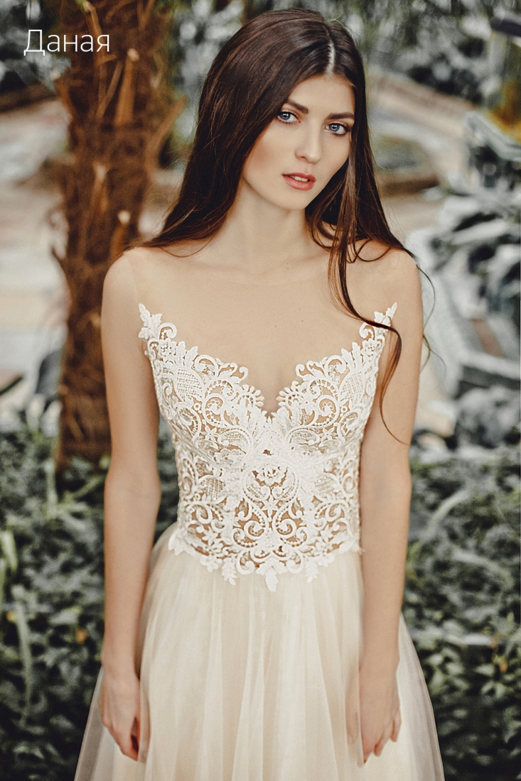 Свадебное платье Даная а-силуэт (принцесса) белое, фото, коллекция 2018