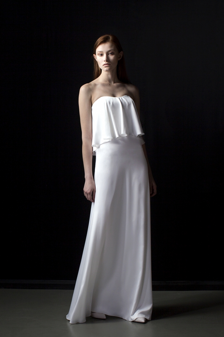 Свадебное платье Диа а-силуэт (принцесса) белое, длинное, фото, коллекция 2017
