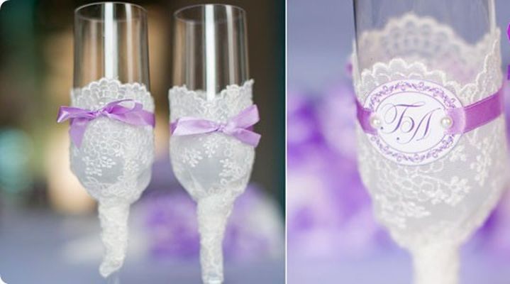 Как украсить свадебные бокалы своими руками