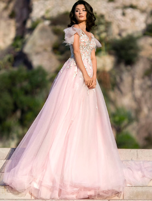 Свадебные платья розового цвета 2023. Фото 3