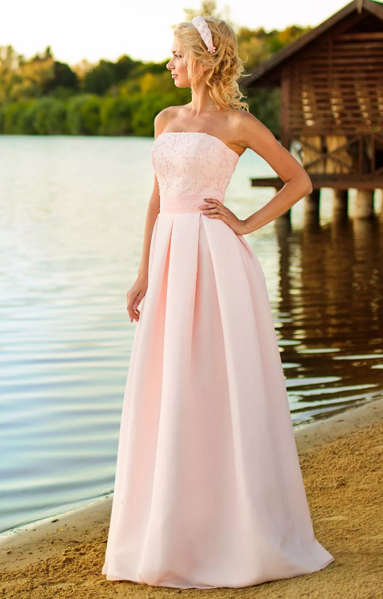 Свадебные платья розового цвета 2023. Фото 13