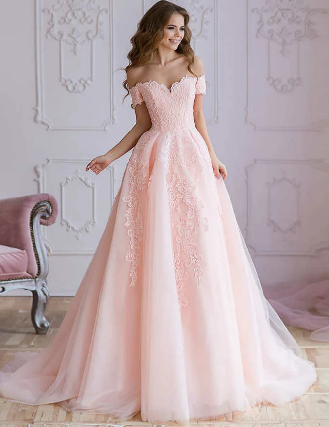 Свадебные платья розового цвета 2023. Фото 14