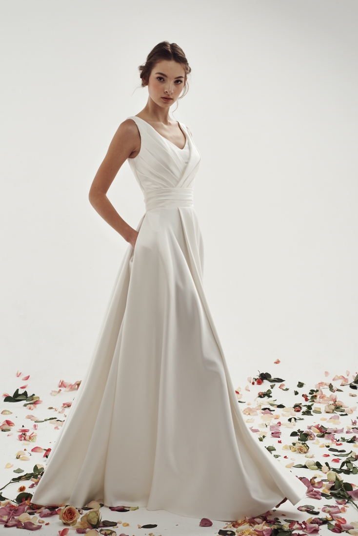 Свадебное платье Кэтрин а-силуэт (принцесса) белое, длинное, фото, коллекция 2015