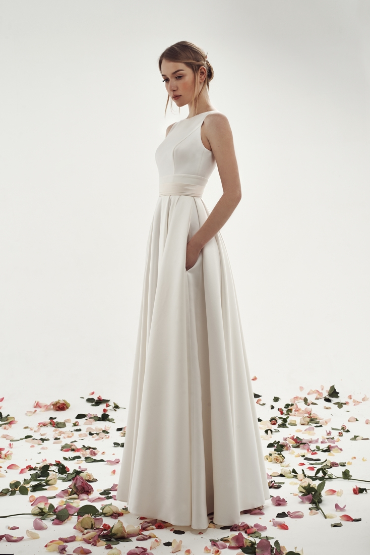 Свадебное платье Голди а-силуэт (принцесса) белое, фото, коллекция 2015