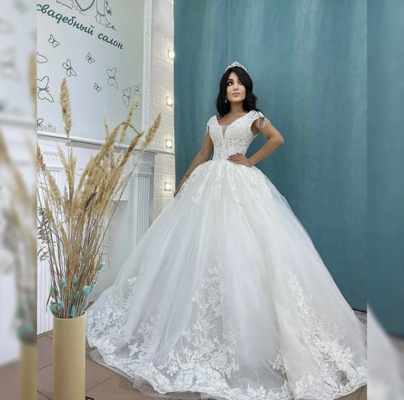 Свадебное платье Flower бальное (пышное) айвори, из фатина, длинное, в пол, пышное, фото, коллекция 2022
