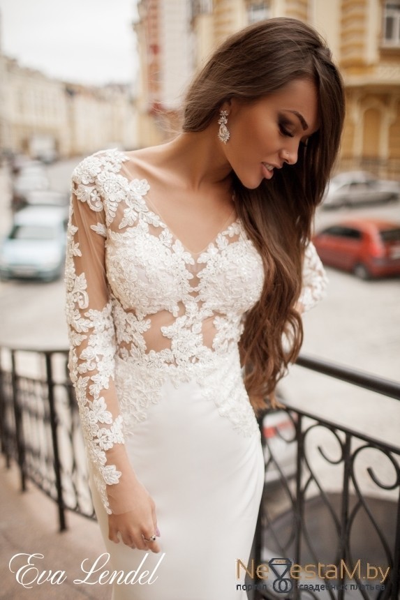 Свадебное платье Liora годе (русалка) белое, длинное, фото, коллекция 2016
