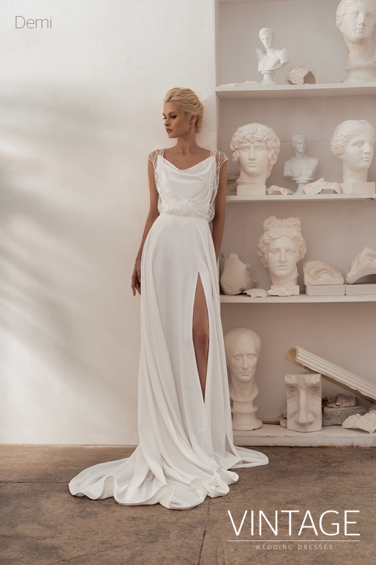 Свадебное платье Дэми а-силуэт (принцесса) айвори, длинное, фото, коллекция 2020