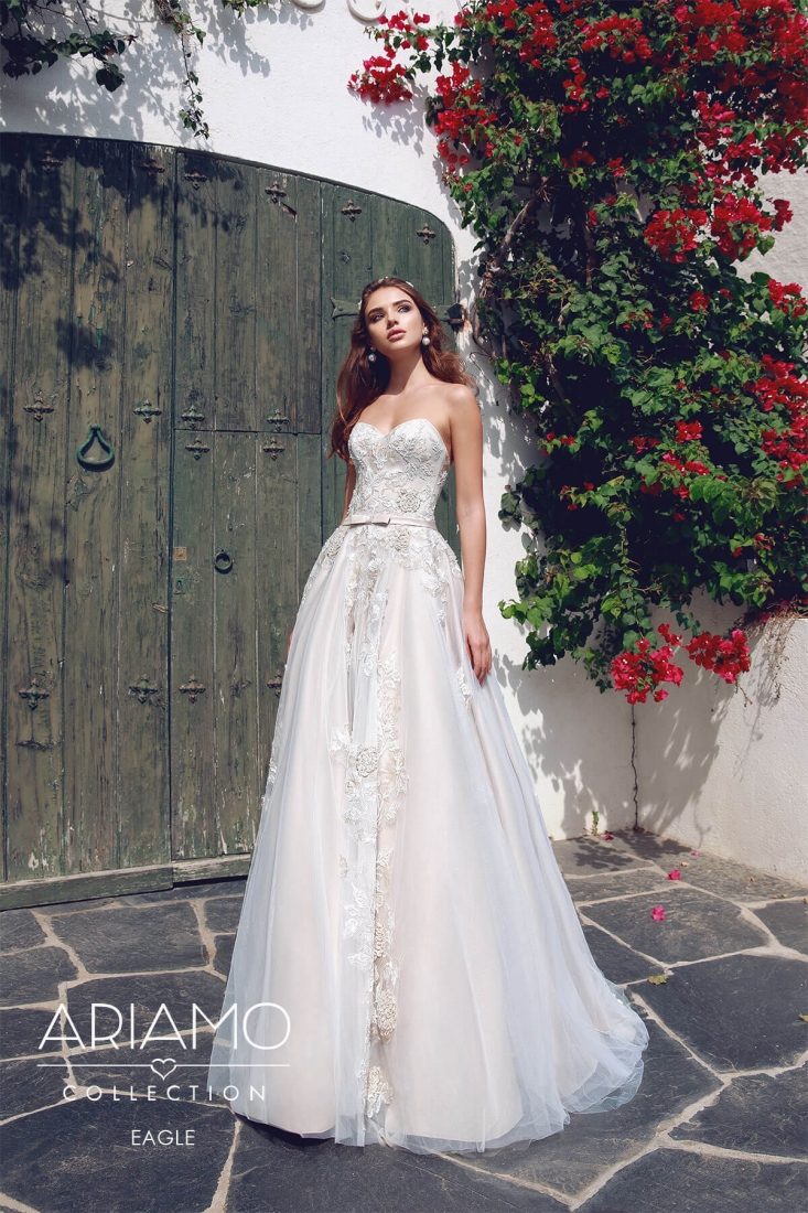 Свадебное платье Eagle а-силуэт (принцесса) белое, длинное, фото, коллекция 2018