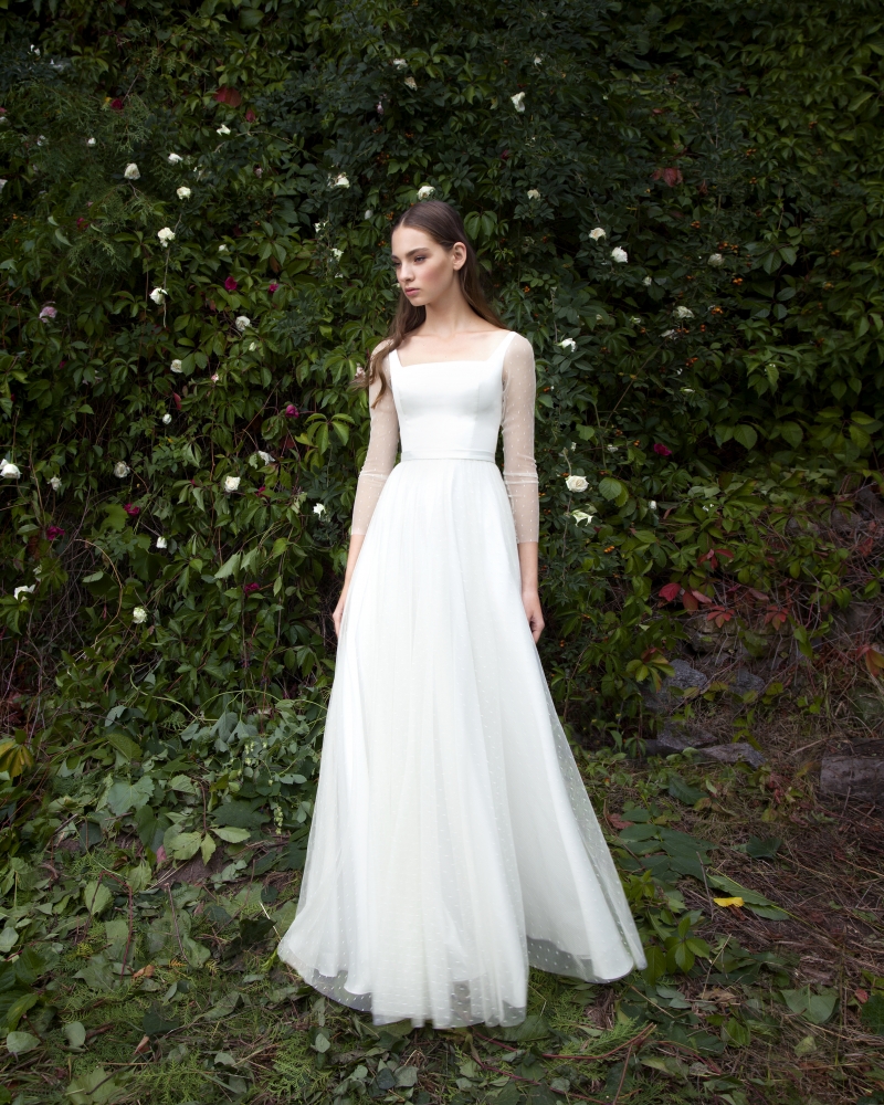 Свадебное платье Кейти а-силуэт (принцесса) белое, длинное, фото, коллекция 2016