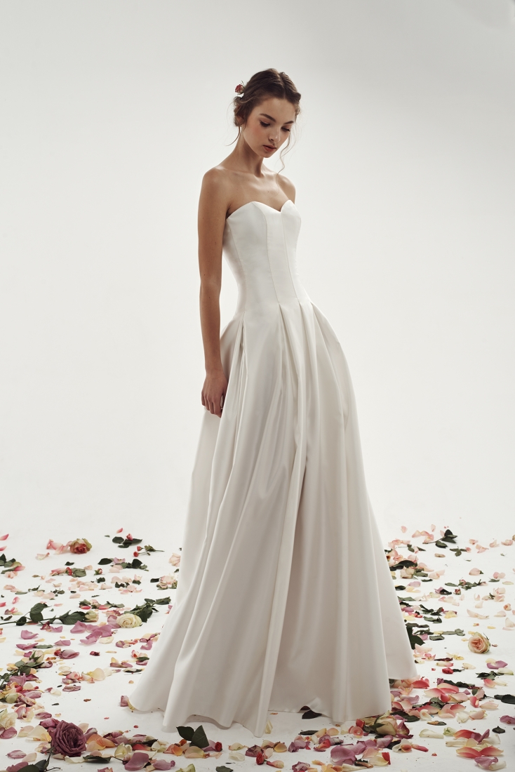 Свадебное платье Иви а-силуэт (принцесса) белое, длинное, фото, коллекция 2015