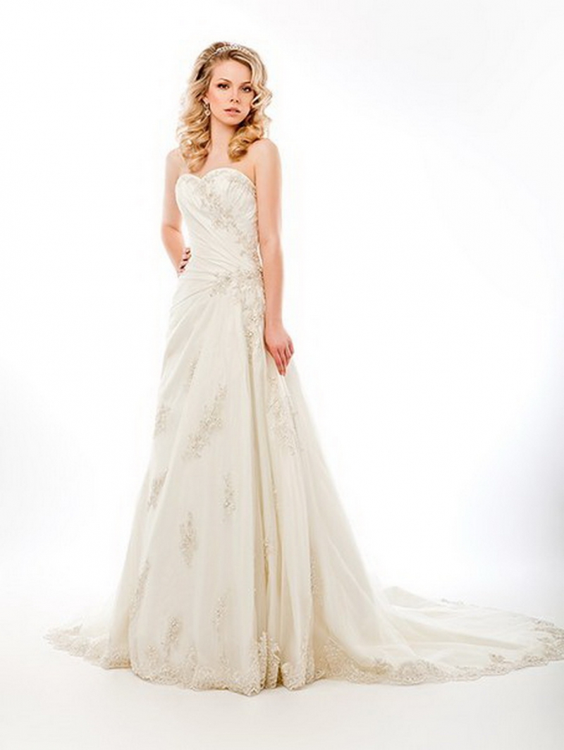 Свадебное платье 2539 а-силуэт (принцесса) айвори, длинное, фото, коллекция 2022