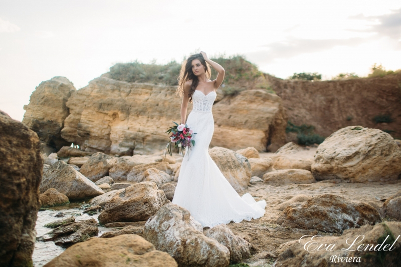 Свадебное платье Riviera годе (русалка) белое, длинное, фото, коллекция 2016