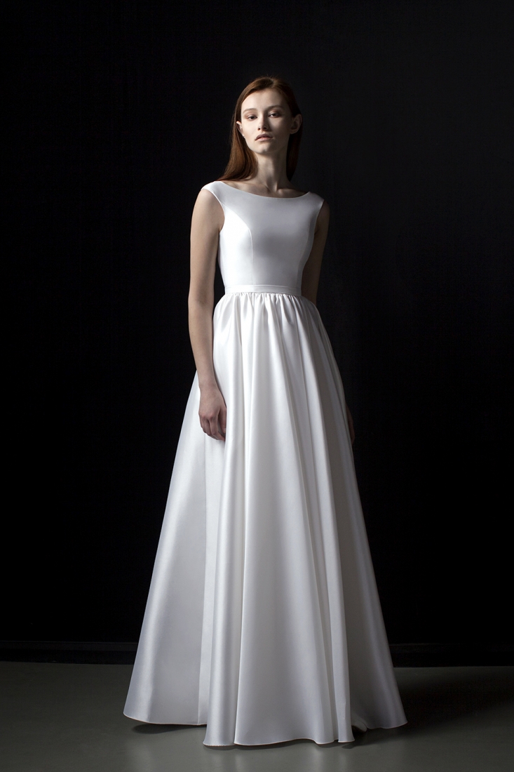 Свадебное платье Бриана а-силуэт (принцесса) белое, длинное, фото, коллекция 2017