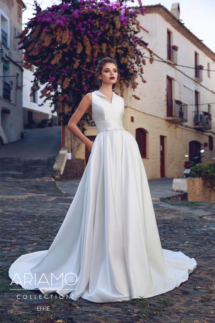 Свадебное платье Effie а-силуэт (принцесса) белое, длинное, фото, коллекция 2018
