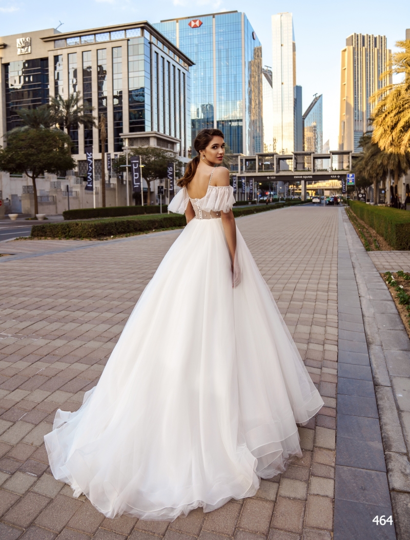 Свадебное платье 464 а-силуэт (принцесса) белое, длинное, пышное, подходит беременным, фото, коллекция 2020