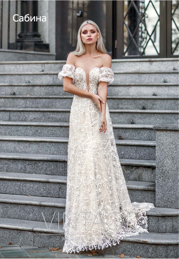 Свадебное платье Сабина а-силуэт (принцесса) айвори, фото, коллекция 2019