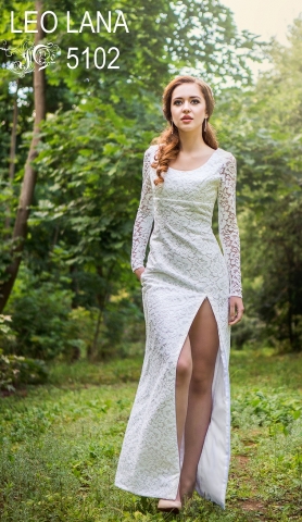 силуэтное кружевное свадебное платье купить в Минске