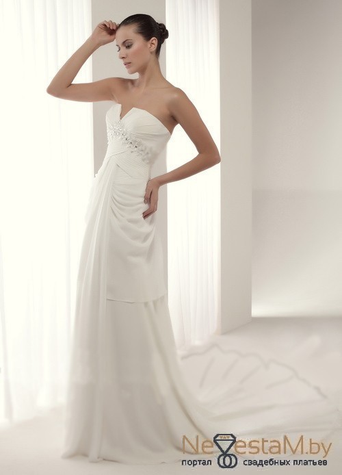 Свадебное платье 329 ампир (греческое) белое, длинное, подходит беременным, фото, коллекция 2022