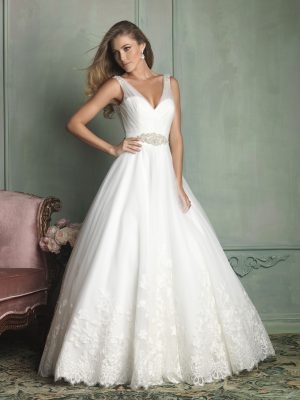 Свадебное платье 9124 а-силуэт (принцесса) белое, из фатина, длинное, фото, коллекция 2022