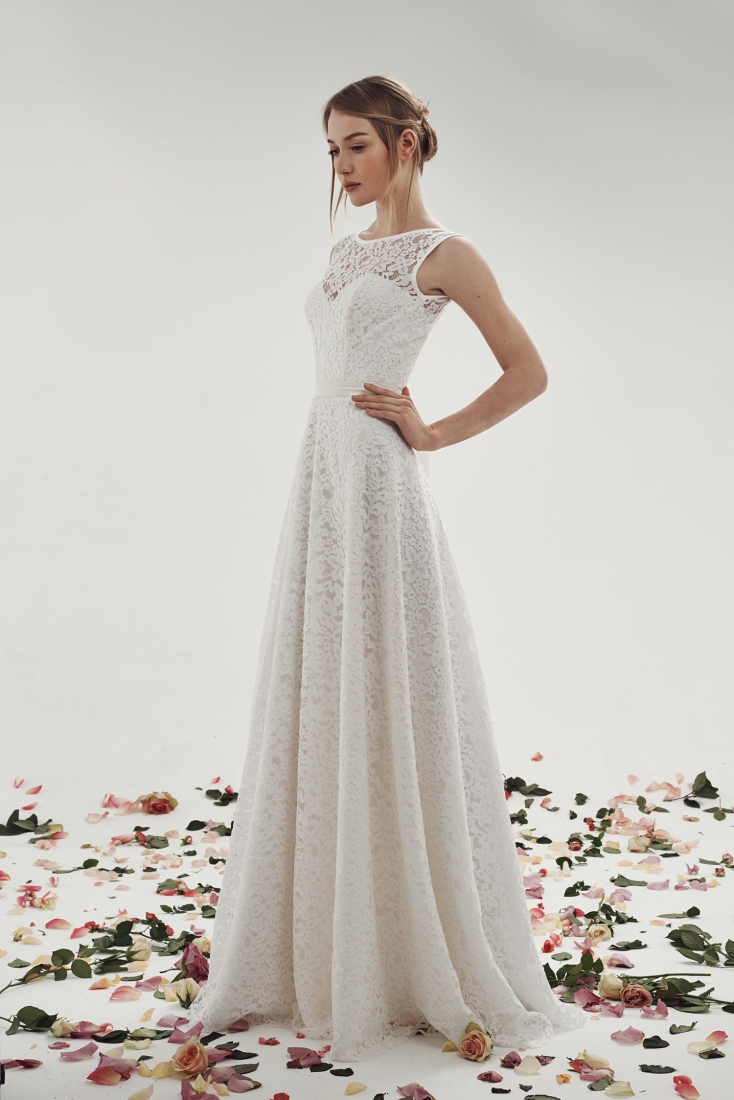 Свадебное платье Ребекка а-силуэт (принцесса) белое, длинное, фото, коллекция 2015