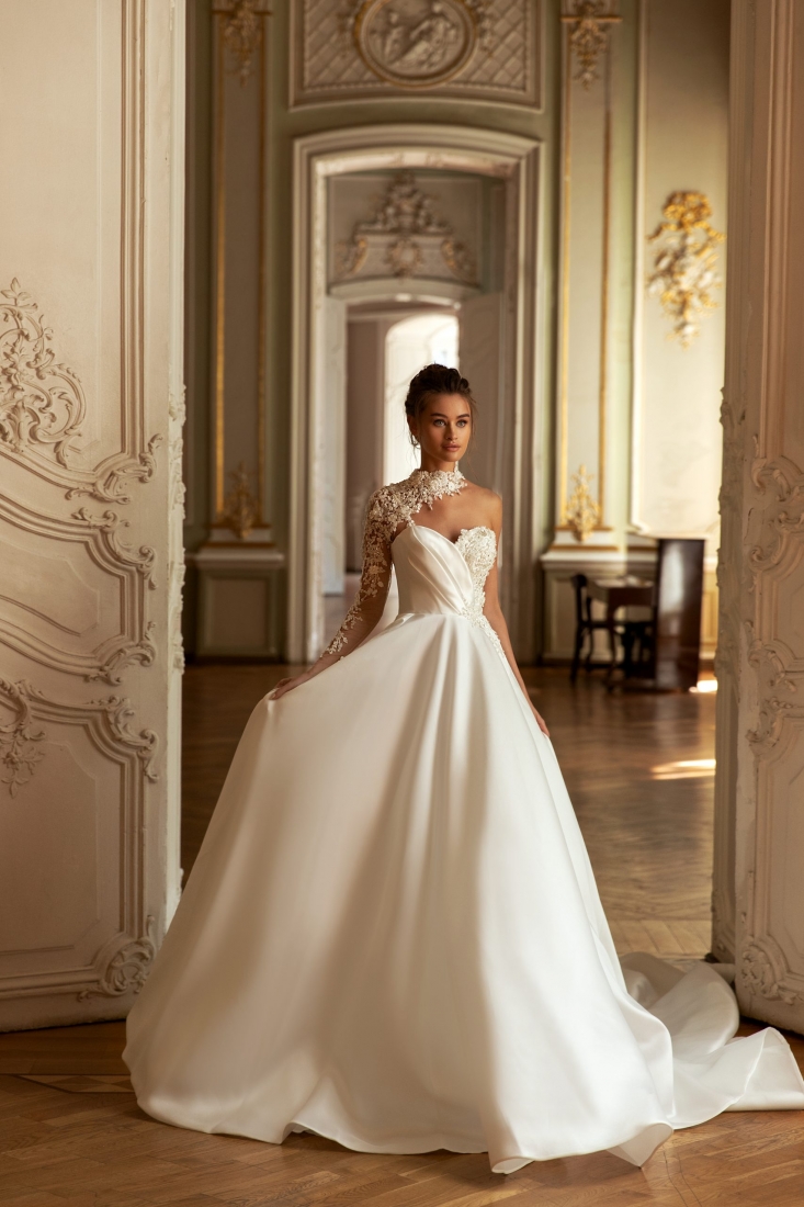 Свадебное платье Moran бальное (пышное) белое, из атласа, пышное, фото, коллекция 2021