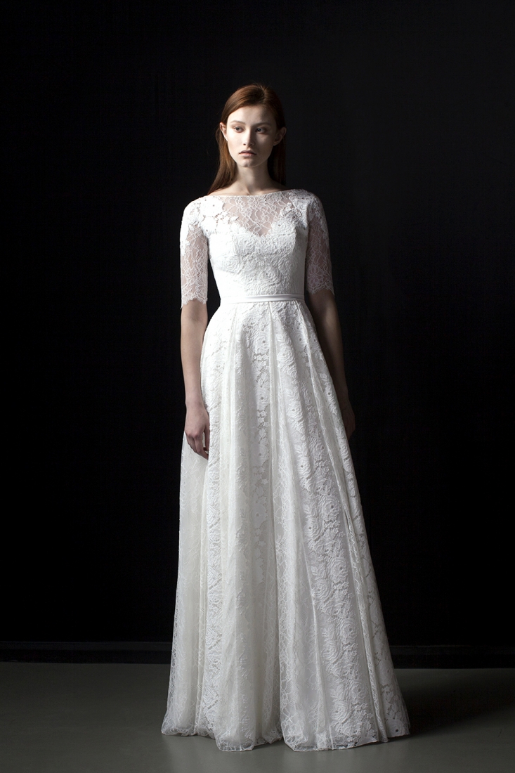 Свадебное платье Эстель а-силуэт (принцесса) белое, длинное, фото, коллекция 2017