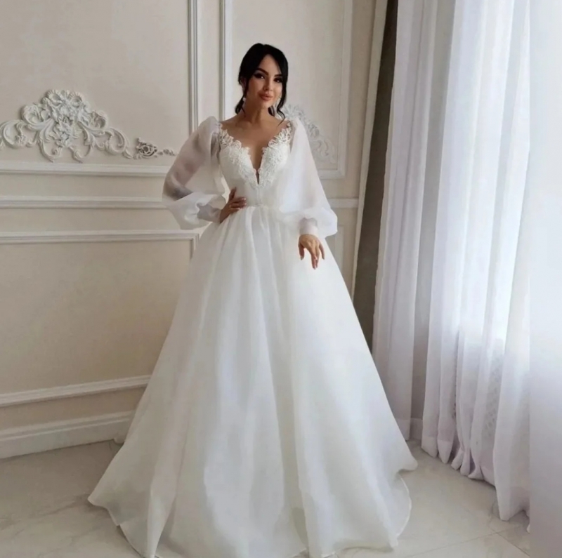 Свадебное платье Джулия бальное (пышное) белое, длинное, пышное, подходит беременным, фото, коллекция 2024
