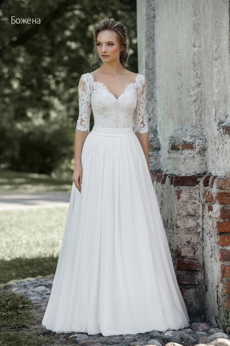 Свадебное платье Божена прямое белое, фото, коллекция 2017