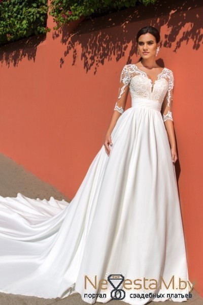 Свадебное платье Simona а-силуэт (принцесса) белое, фото, коллекция 2017