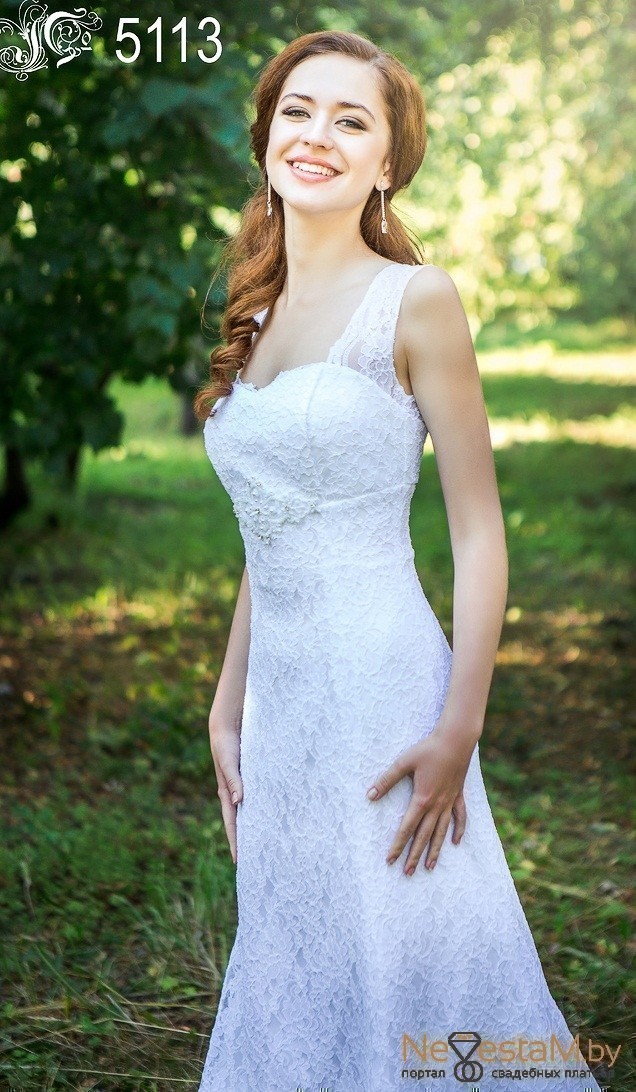 кружевное свадебное платье а-силуэт (принцесса) белое, фото, коллекция 2015