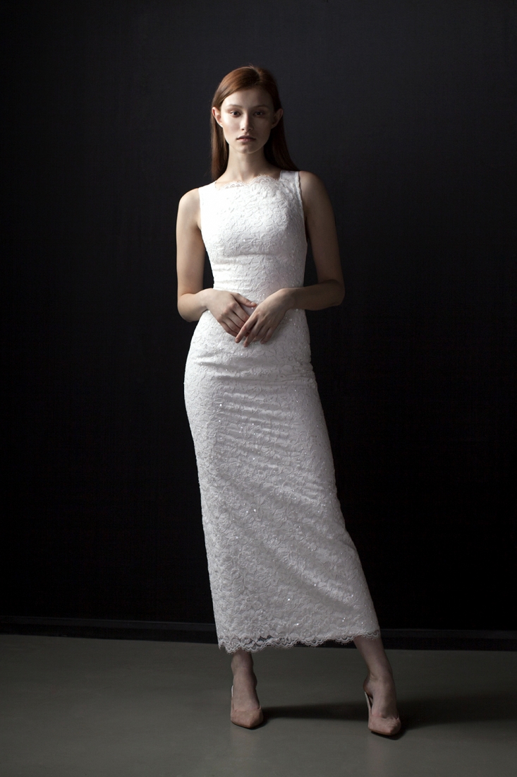 Свадебное платье Лиз прямое белое, длинное, фото, коллекция 2017