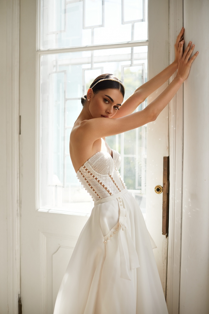Свадебное платье Dream прямое айвори, длинное, в пол, фото, коллекция 2023