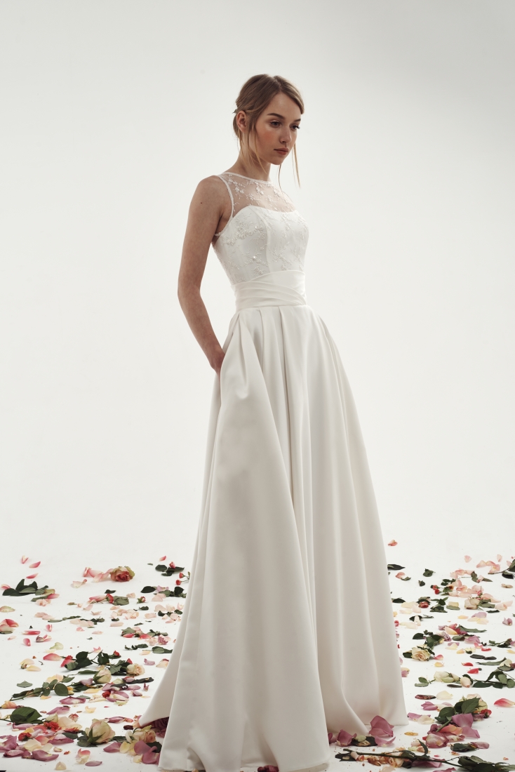 Свадебное платье Фиона а-силуэт (принцесса) белое, длинное, фото, коллекция 2015