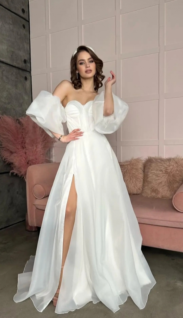 Свадебное платье Selena а-силуэт (принцесса) айвори, длинное, в пол, фото, коллекция 2024