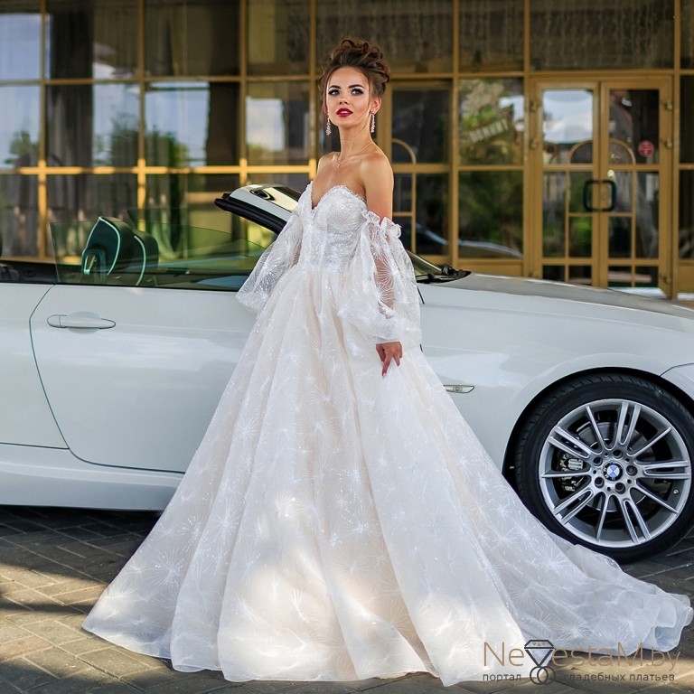 Свадебное платье Suzanna а-силуэт (принцесса) пудровое, подходит беременным, большого размера, фото, коллекция 2021