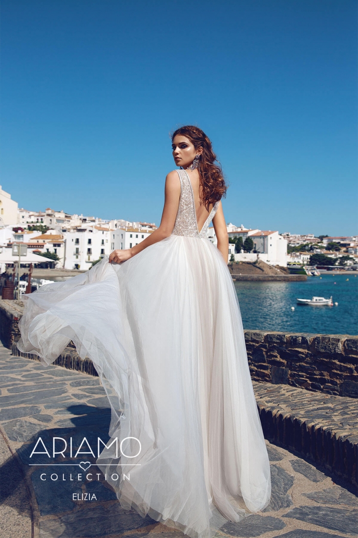 Свадебное платье Elizia а-силуэт (принцесса) белое, длинное, фото, коллекция 2018