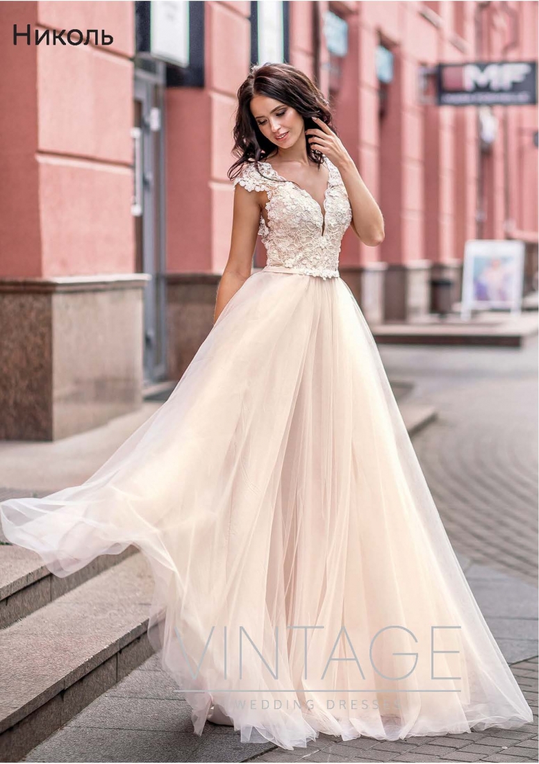 Свадебное платье Николь а-силуэт (принцесса) айвори, фото, коллекция 2019