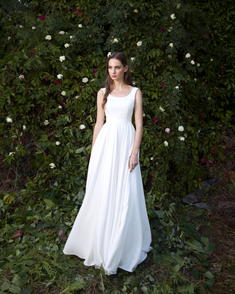 Свадебное платье Эмма а-силуэт (принцесса) белое, длинное, фото, коллекция 2016