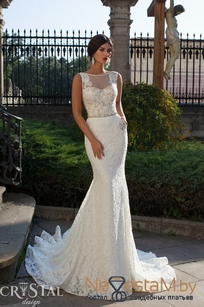 Свадебное платье Vizantia годе (русалка) белое, длинное, фото, коллекция 2016