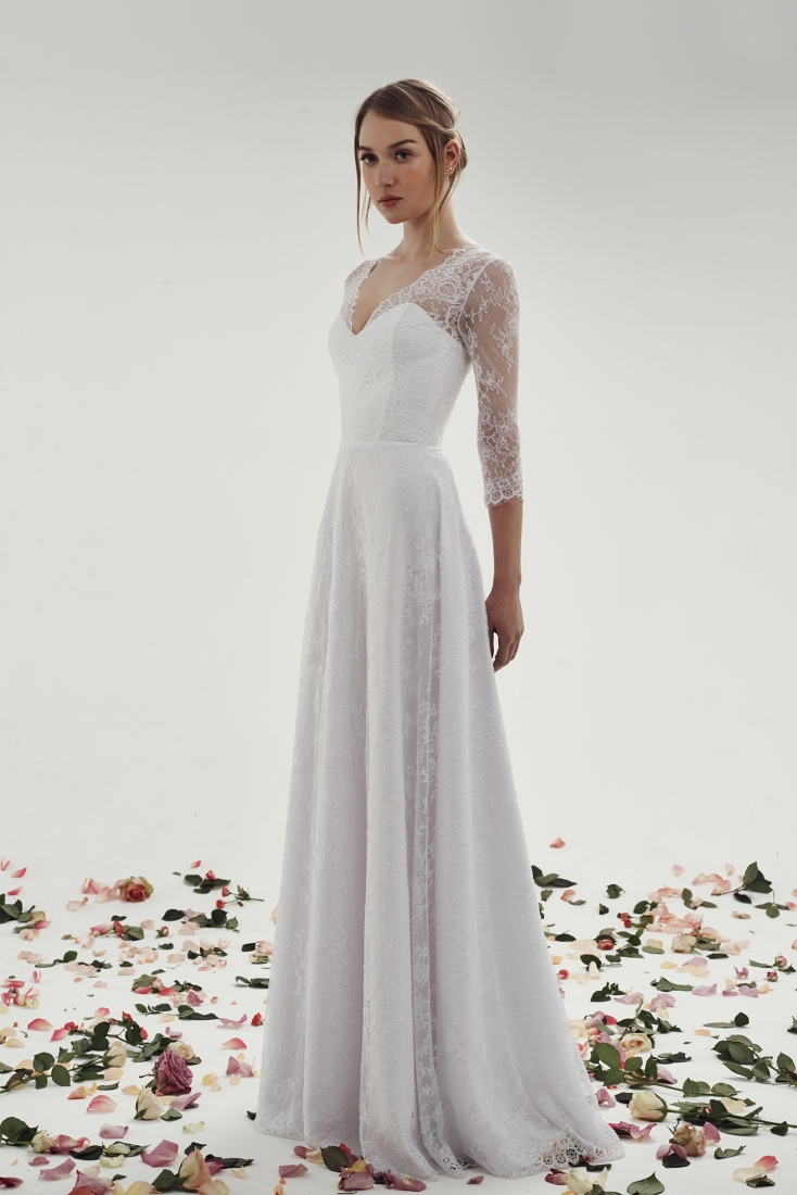 Свадебное платье Николь а-силуэт (принцесса) белое, длинное, фото, коллекция 2015